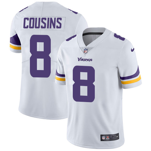 Minnesota Vikings #8 Limited Kirk Cousins White Nike NFL Road Men Jersey Vapor Untouchable